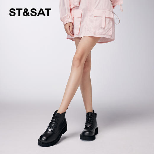星期六英伦风厚底马丁靴SS34116501 商品图3