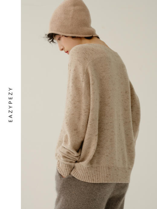 EAZYPEZY 2023AW 风影流沙圆领杂色宽松羊绒衫 商品图1