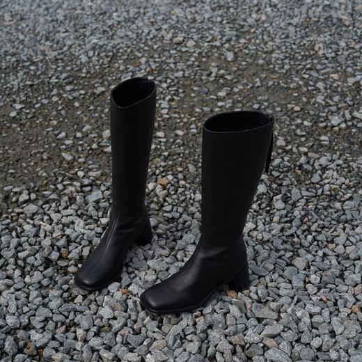 faytobe冬简洁款知性烟筒靴低跟女靴长靴 商品图1