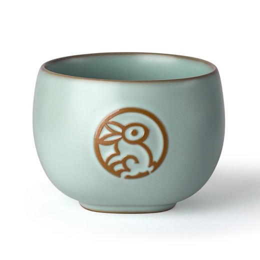 东道汝窑｜鸿兔大展兔A杯（天青）癸卯兔年生肖杯兔A杯 商品图1