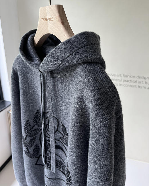 THS 10.14-限时 伦敦kingdom四平织密厚羊毛/骑士徽提花帽衫 QM057 商品图5