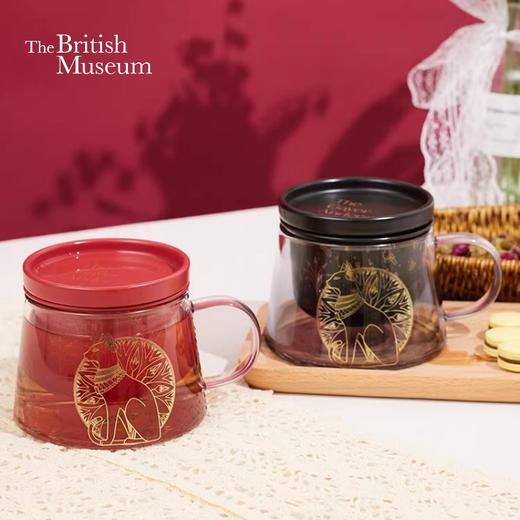 大英博物馆 盖亚·安德森猫系列 带盖带茶漏 花茶杯泡茶杯礼盒 黑色红色400ml 商品图0