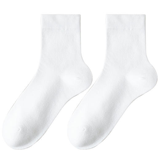 「7双装！数款组合」秋冬棉袜子女中筒无骨袜 白色堆堆袜吸汗月子袜配饰 商品图4