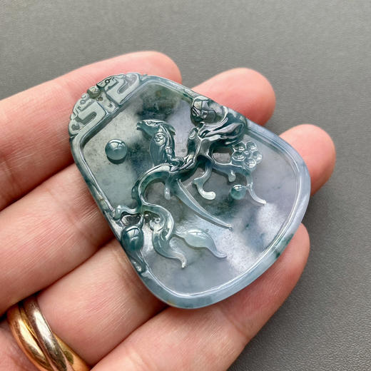 糯冰种紫罗兰飘花喜上梅梢 商品图5