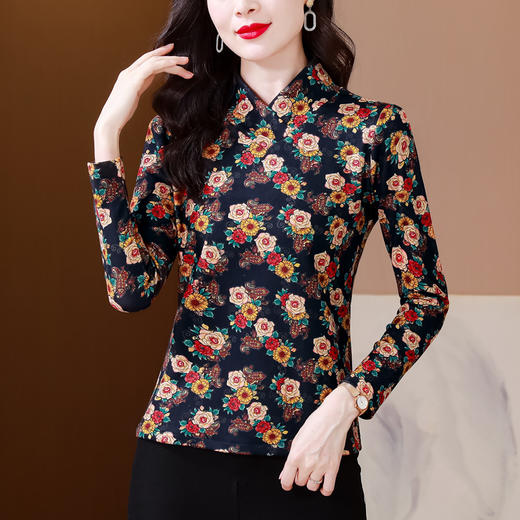 KQL-765G971德绒保暖洋气打底衫女士秋冬季新款2023半高领内搭小衫女装上衣 商品图1