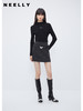 NEELLY纳俪商场同款高腰小香风A字裙 灰色高级感粗花呢短裙配腰带N23103E01100 商品缩略图1