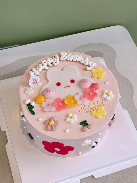 小兔子花花蛋糕(圆形版) 商品图0