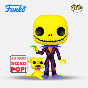 Funko POP! Jumbo动画迪士尼圣诞夜惊魂10英寸骷髅杰克与零零荧光款手办 63965