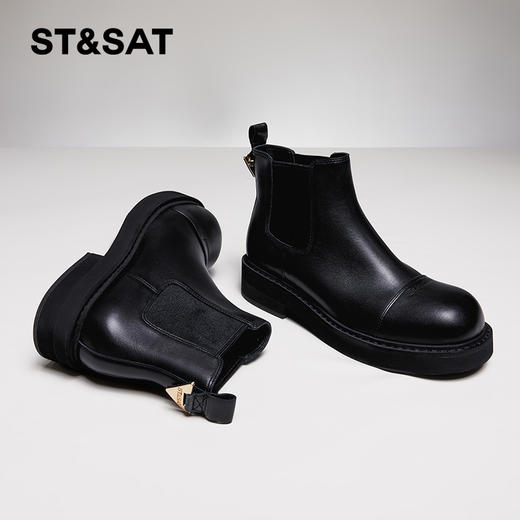 星期六时尚通勤切尔西短靴SS34116502 商品图3