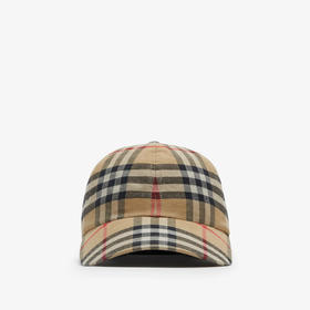 BURBERRY 巴宝莉 男士格纹棉质棒球帽 典藏米色 8075641 A7026