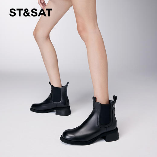 【绒里可选】星期六英伦风切尔西烟筒靴短靴SS34116568/SS34118568 商品图2