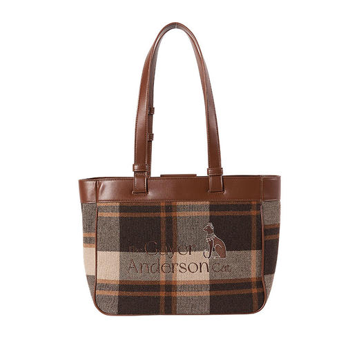 大英博物馆 盖亚·安德森猫系列 格纹休闲通勤大容量单肩包通勤包 商品图4