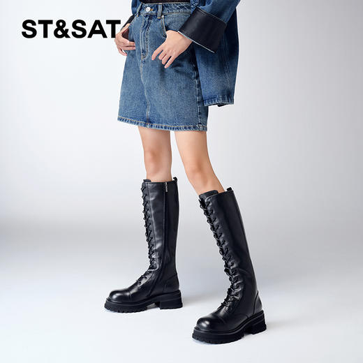 星期六经典骑士靴长筒靴SS34117164 商品图4