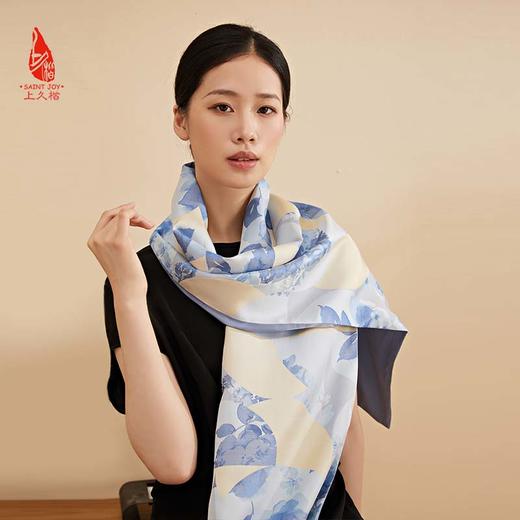 SAINTJOY/宋锦双面长巾 宋锦长巾 青花春韵 SCS22004 商品图7