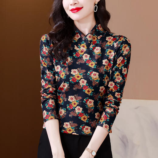 KQL-765G971德绒保暖洋气打底衫女士秋冬季新款2023半高领内搭小衫女装上衣 商品图3