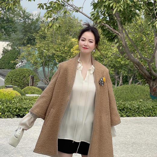 ST.SANLI【成衣系列】高级典雅粗纺面料大衣GA122D27 商品图1