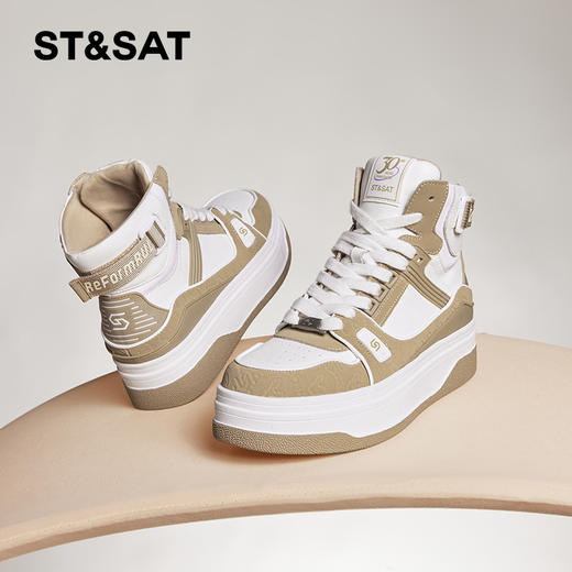 星期六撞色潮酷厚底休闲高帮板鞋SS34116597 商品图2