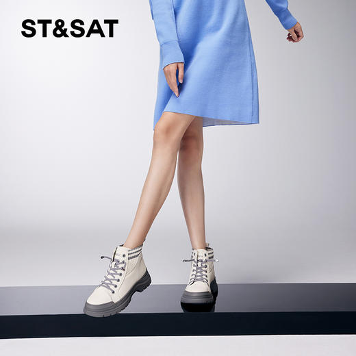 星期六潮酷拼色松糕底女靴SS34116438 商品图7