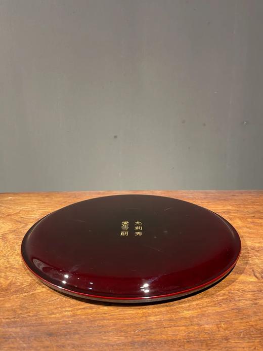 绘五彩花叶纹褐红漆茶盘，顺丰包邮 商品图4