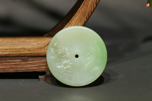 和田玉翠青 【莲莲有鱼】吊坠 配精美挂绳 商品图1