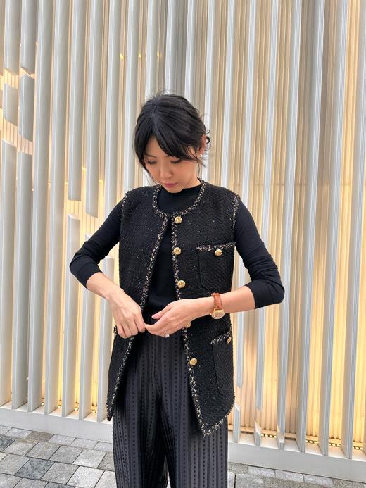 MAISON COVET 黑金粗花呢马夹 商品图2