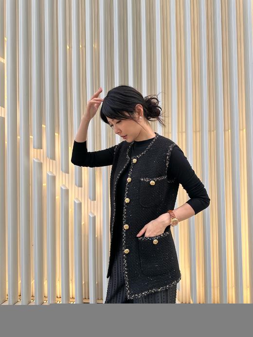 MAISON COVET 黑金粗花呢马夹 商品图4