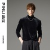 PINLI品立秋冬新品丝绒高领长袖T恤男士休闲高级感打底衫上衣B233111133 商品缩略图1
