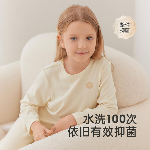 英氏【双面磨毛】儿童睡衣男女宝双面磨毛抑菌保暖家居服秋冬 商品图2