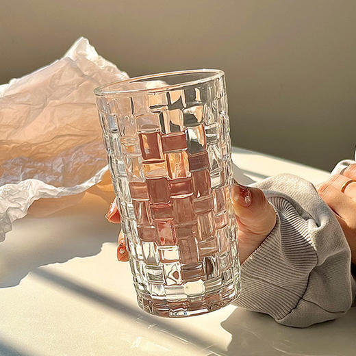 【藤编玻璃杯❗️ins风清新森系】家用浮雕水杯果汁咖啡冷饮杯博主同款；耐用‘握’在手中的质感 耐冷耐热 美观防滑；玻璃通透 两款可选择 商品图2