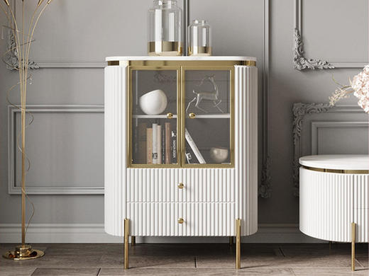 佐梵斗柜轻者不锈钢框架+实木抽+E1密度板+钢化玻璃门[免费送装，偏远地区除外] 商品图1