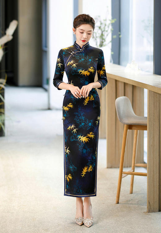 日常改良，重磅真丝旗袍连衣裙WX-Z05 商品图4