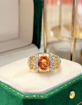 「甜蜜风暴」芬达石钻石戒指 2.13克拉芬达石