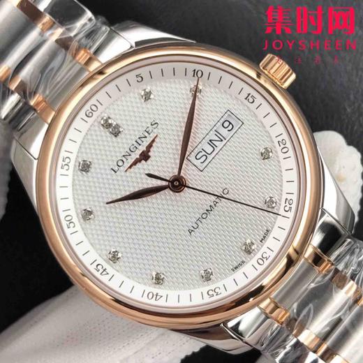 新升级版 浪琴v3名匠双历系列😎ི 间玫金钻面 经典爆款推荐，原装级蓝宝石镜面，表盘38.5mm 316L精钢表壳表带 ETA2836-2自动上链机械机芯 商品图3
