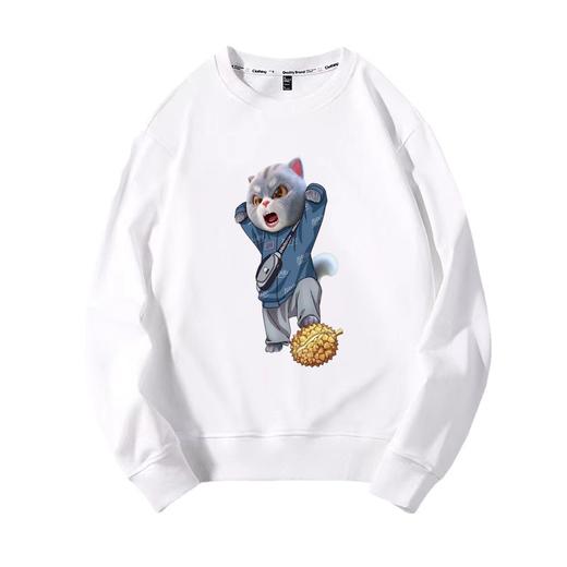 【独特的印花设计，让你眼前一亮！】卫衣男2023潮牌，运动秋冬新款，男式宽松大码圆领印花网红款打底上衣lm 商品图4