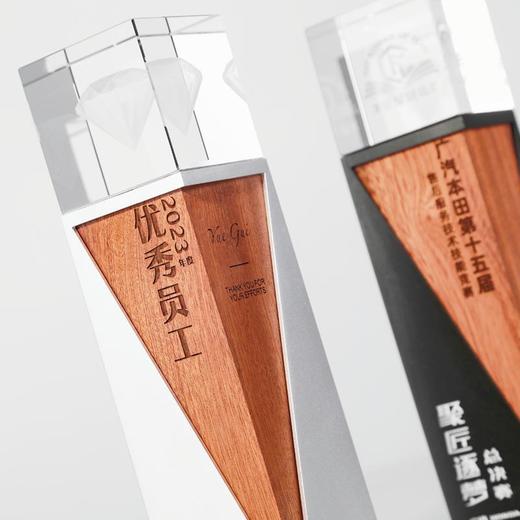 2023新款金属实木水晶定制定做企业年会颁奖公司员工荣誉纪念品 商品图2