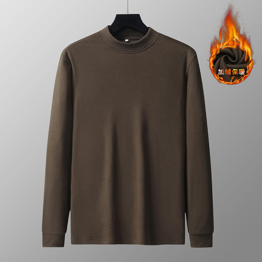 【新款DSK】大依优型大码加绒半高领长袖T恤德绒保暖男装加肥加大体恤大号上衣胖子打底 商品图1