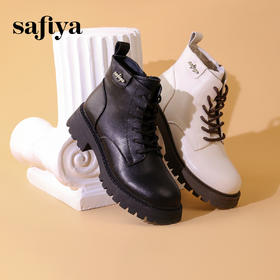 Safiya/索菲娅2023冬季潮流英伦粗跟厚底甜酷小个子马丁靴 SF34116036