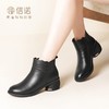 真皮粗跟短靴2023新款冬季女鞋中跟中年妈妈棉鞋软底加绒保暖皮鞋23M318-2Z 商品缩略图5