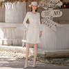 IWY/白色编织法式洋装气质名媛长袖春季职业长裙名媛职业正装Q1023 商品缩略图0