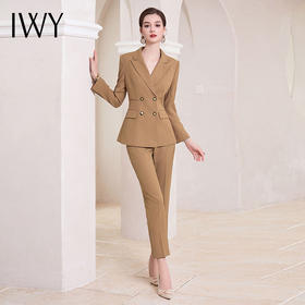 IWY/卡其色职业装西装套装女秋冬款高级感通勤工作服正装CP1856