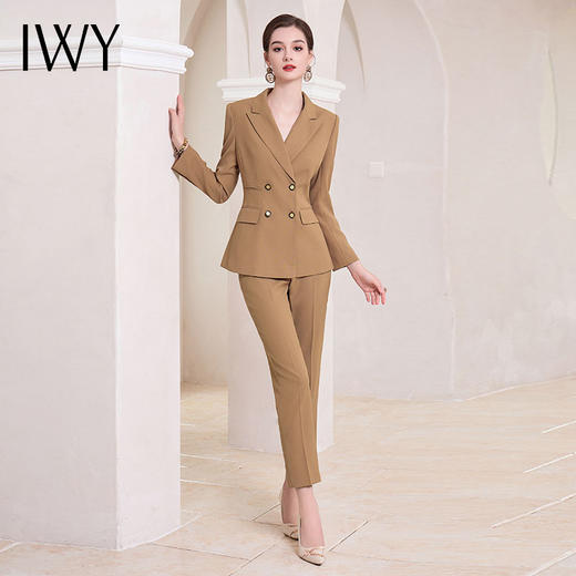 IWY/卡其色职业装西装套装女秋冬款高级感通勤工作服正装CP1856 商品图0