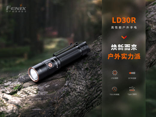 Fenix LD30R小巧便携式18650大泛光强光远射手电居家旅行18650电池 商品图1