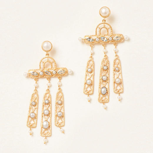 北京仓｜Carousel Jewels-Margeaux dreamcatcher-紫水晶 珍珠 耳环［英国设计师］ 商品图1