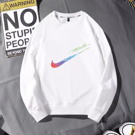 【独特的印花设计，让你眼前一亮！】卫衣男2023潮牌，运动秋冬新款，男式宽松大码圆领印花网红款打底上衣lm 商品图9