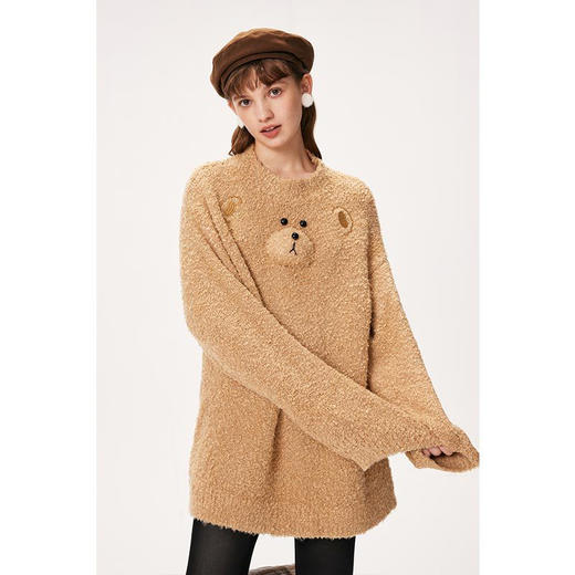 【严选】诗凡黎冬趣味小熊图案针织衫SEA431101 商品图4