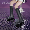 Dfuse迪芙斯2023冬季新款牛皮经典不对称骑士靴长靴女DF34117118 商品缩略图6