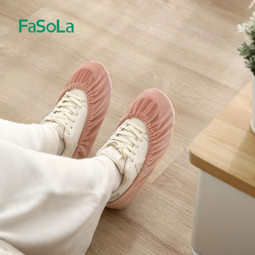 FaSoLa绒布鞋套室内布料可洗反复使用家用防滑耐磨脚套微机学生机房儿童 商品图7