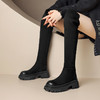 ZHR2022年秋冬季新款简约圆头显瘦气质百搭休闲不对称擦色长筒靴 商品缩略图1