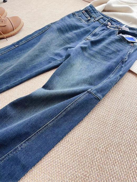 老米优品🎈大爱神裤！媲美专G品质《3D立体切割设计🍂复古做旧水洗窄版直筒牛仔裤》微拖地，复古，显瘦好版型！ K231008B 商品图2