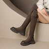 ZHR2022年秋冬季新款简约圆头显瘦气质百搭休闲不对称擦色长筒靴 商品缩略图6